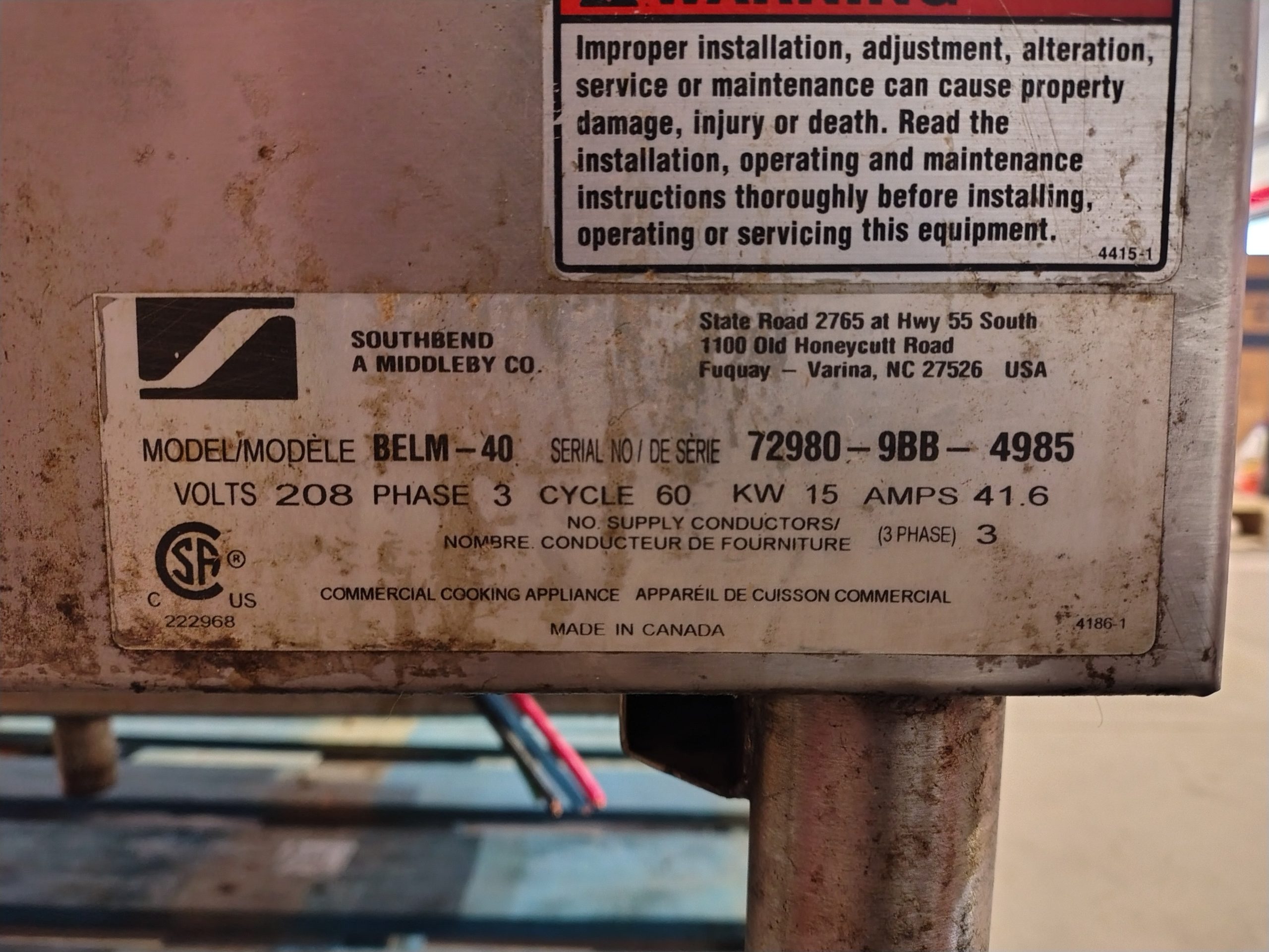 Reconditioned - Southbend BELM-40 Electric Tilting Skillet - Image 6