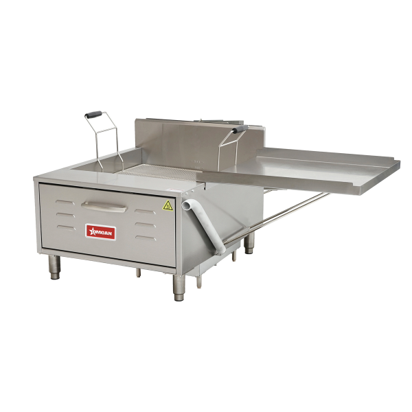 Omcan CE-CN-0030-FN - 30 lb. Natural Gas Countertop Fryer for Funnel Cakes & Donuts - 50,000 BTU