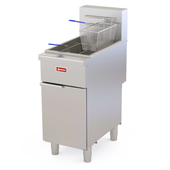 Omcan CE-CN-VF50 - 50 lb. Natural Gas Floor Fryer - 122,000 BTU