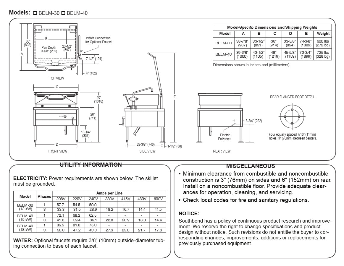 Reconditioned - Southbend BELM-40 Electric Tilting Skillet - Image 7