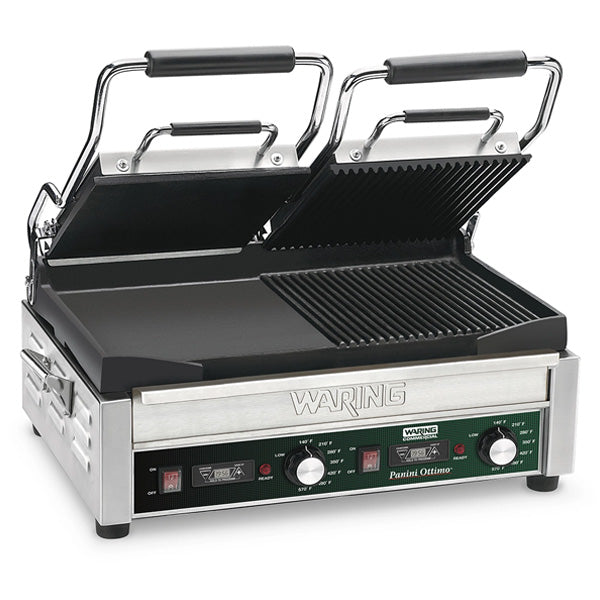 Waring Commercial WDG300 - 17" x 9" Panini Grill - Smooth Left, Grooved Right - Image 3