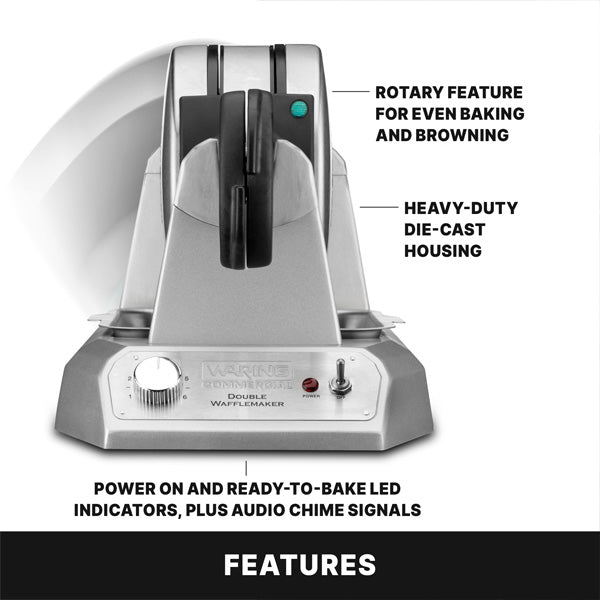 Waring Commercial WW200 - Double Belgian Waffle Maker - 120v, Rotary - Image 3
