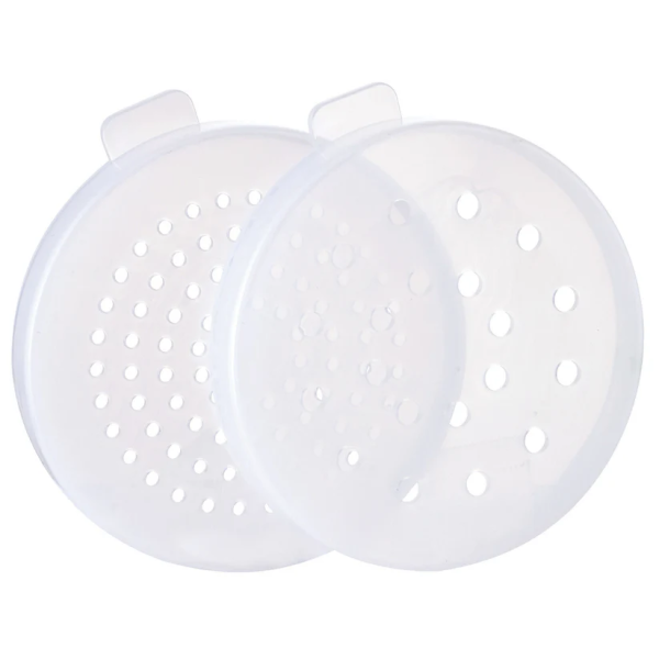 Winco PDG-10 - 10 oz. Clear Polycarbonate Dredge with Handle and 3 Covers - Image 2