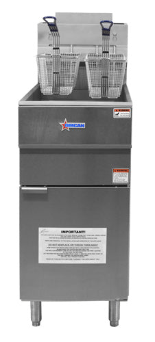 Omcan 43422 - 35-40 lb. Propane Gas Floor Fryer – 90,000 BTU - Image 2