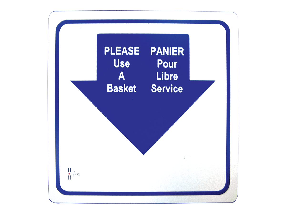 Omcan 13042 - English/French Shopping Basket Sign