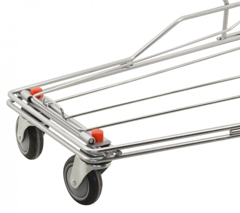 Omcan 18308 - Shopping Cart with Zinc/Chrome Finish and Red Plastic Handles - Image 3