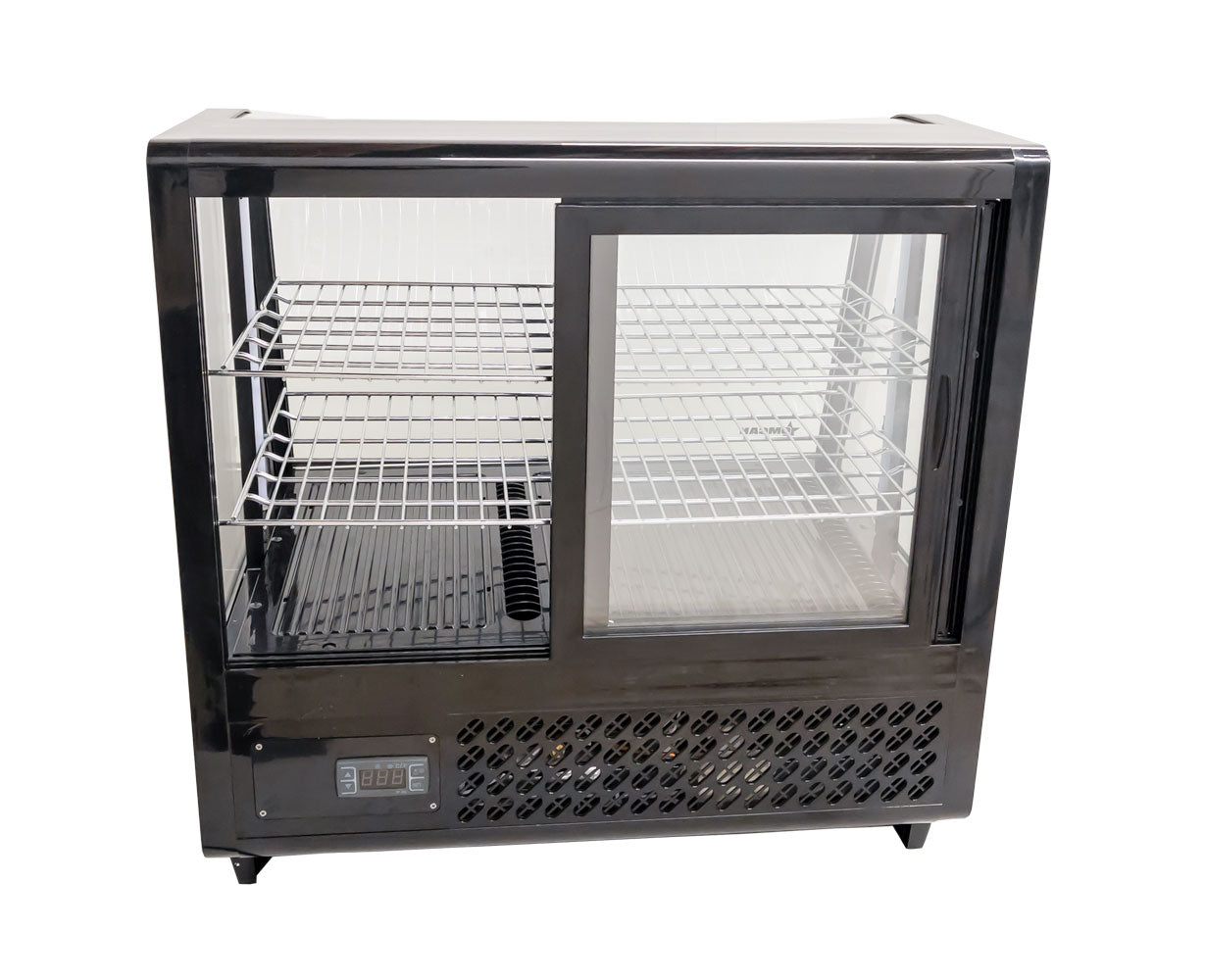 Omcan 27155 - 27” Two (2) Shelf Countertop Refrigerated Display, 3.5cu.ft. (100L), Black - Image 2