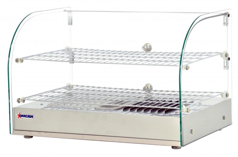 Omcan 41870 - 22" Countertop Display Warmer, 2 Shelves, 2 Rear Hinged Doors, Full-Service, 1.59 cu.ft. (45 L) Capacity - Image 2