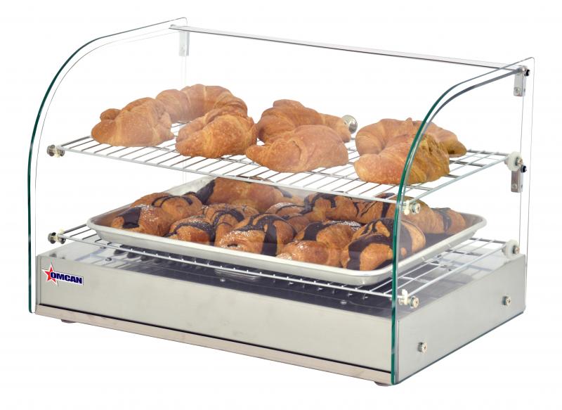 Omcan 41870 - 22" Countertop Display Warmer, 2 Shelves, 2 Rear Hinged Doors, Full-Service, 1.59 cu.ft. (45 L) Capacity