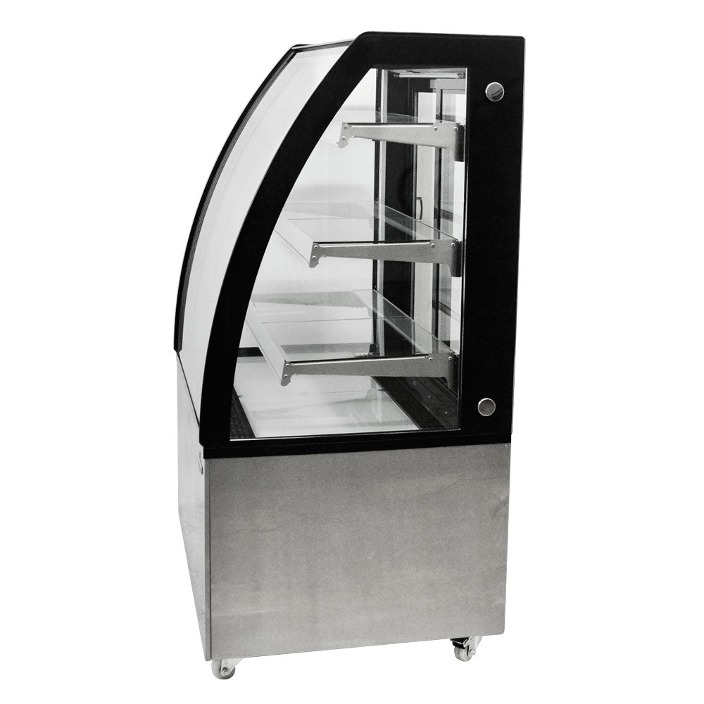 Omcan 44387 - 36" Three (3) Shelf Curved Glass Floor Refrigerated Showcase, 10.95 cu.ft. (310 L), Stainless Steel - Image 2