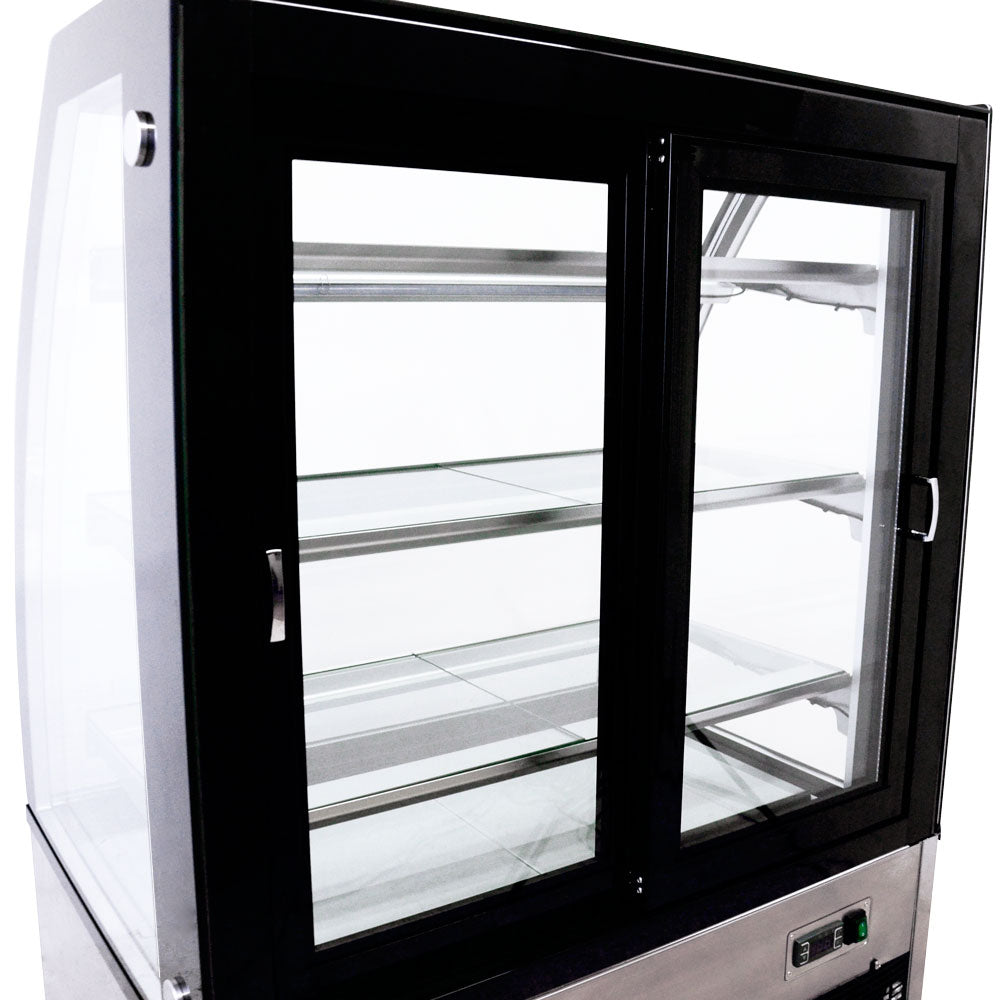 Omcan 44387 - 36" Three (3) Shelf Curved Glass Floor Refrigerated Showcase, 10.95 cu.ft. (310 L), Stainless Steel - Image 5