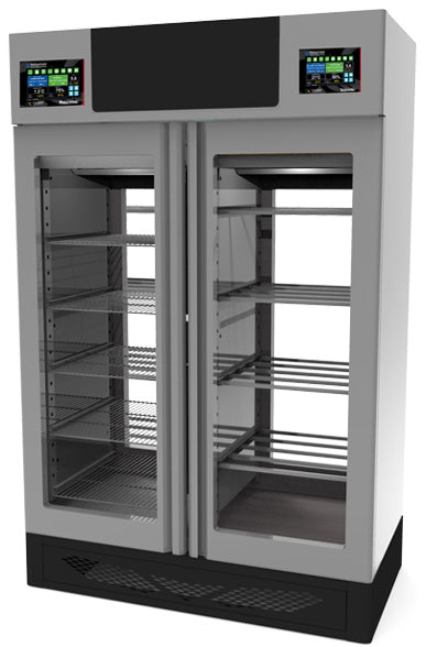 Omcan 45376 - Stagionello® Maturmeat® 100+100 kg Meat Curing and Salami Curing Cabinet Combo with Climatouch®, Fumotic® – Total View - Image 2