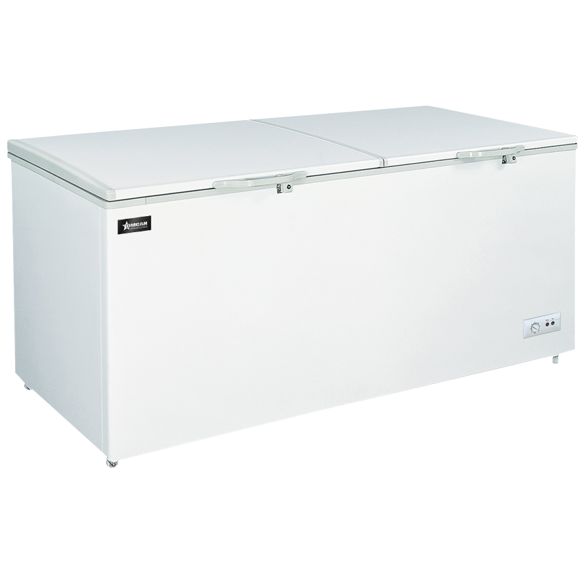 Omcan 46505 - 76" Two (2) Door Chest Freezer With Solid Flat Top 19.8 cu.ft. (560 L)