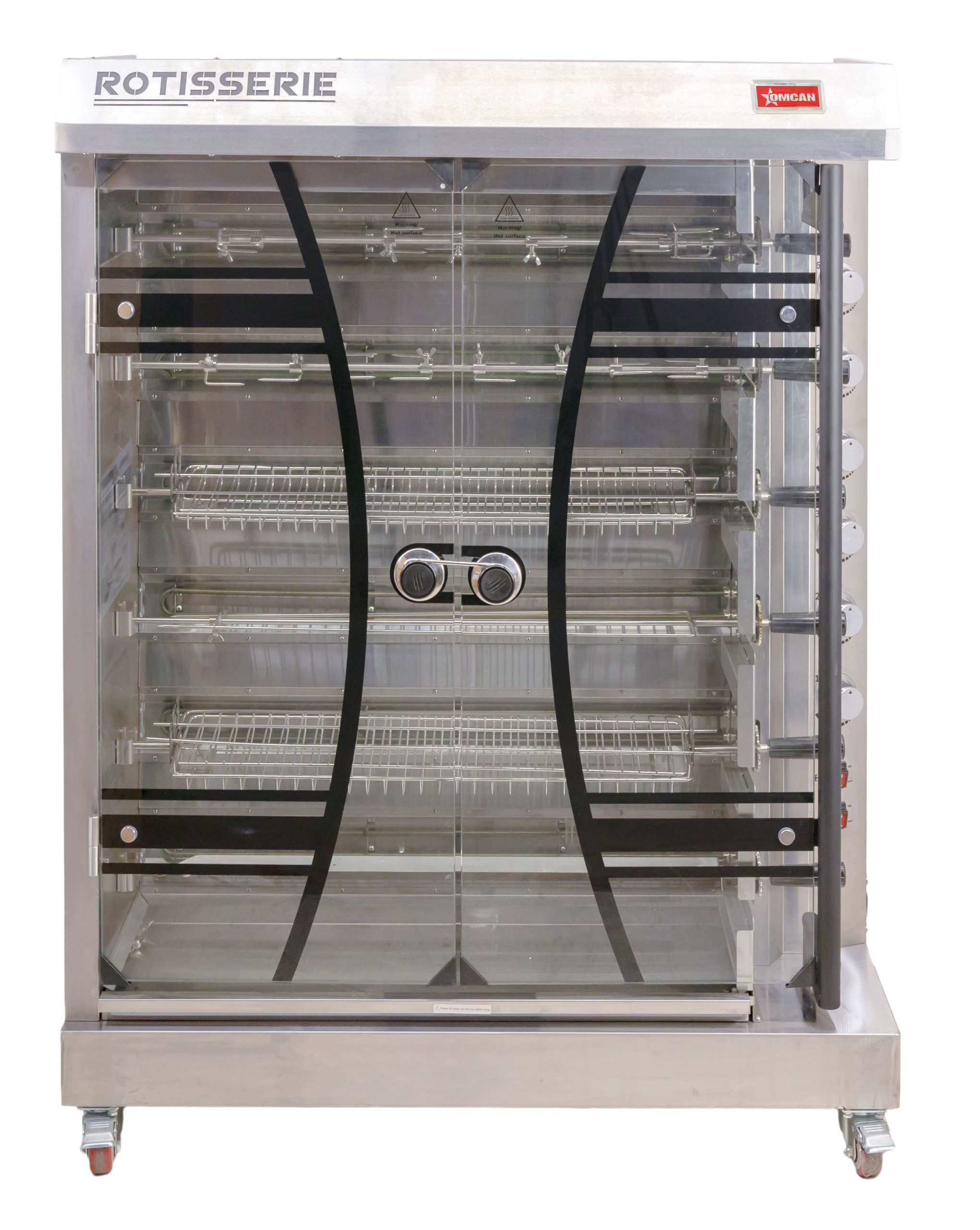 Omcan 48195 - 46" Electric Rotisserie Grill, 6 Spits, up to 36 Chicken Capacity - 220 V, 3 Ph+N, 12kW - Image 3