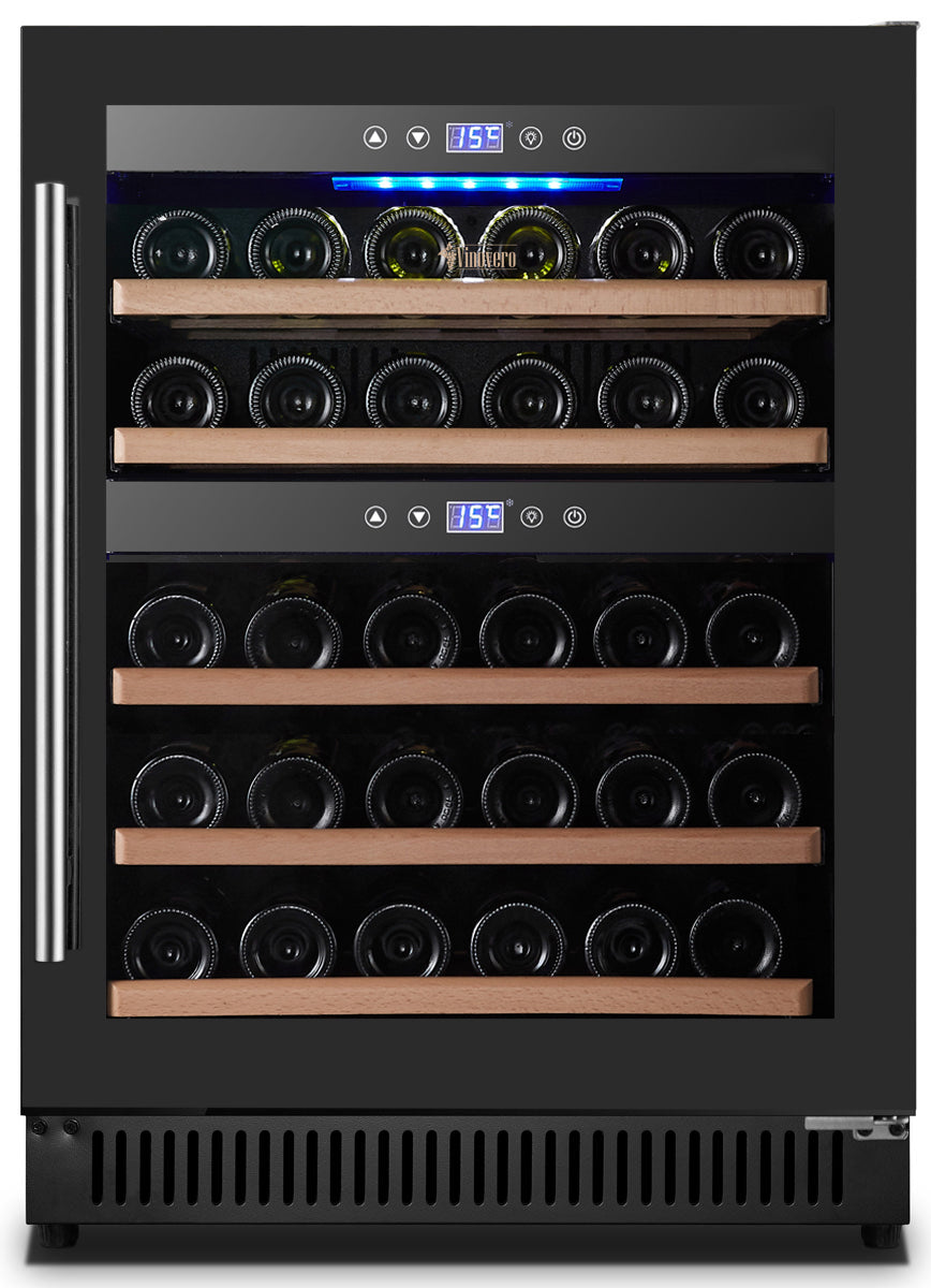 Omcan 48260 - Vinovero 23" Dual Zone Wine Cooler with 40 Bottle Capacity and Black Full Glass Door - Image 3