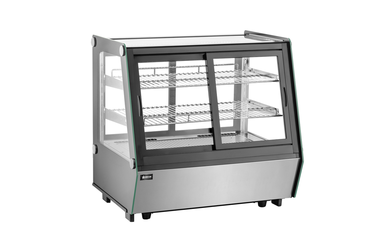 Omcan 48568 - 48” Two (2) Shelf Refrigerated Self-service Countertop Display Case, 7.06 cu. ft. (200 L), Black