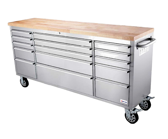 Omcan 48593 - 72" Mobile Working Bench with 15 Drawers