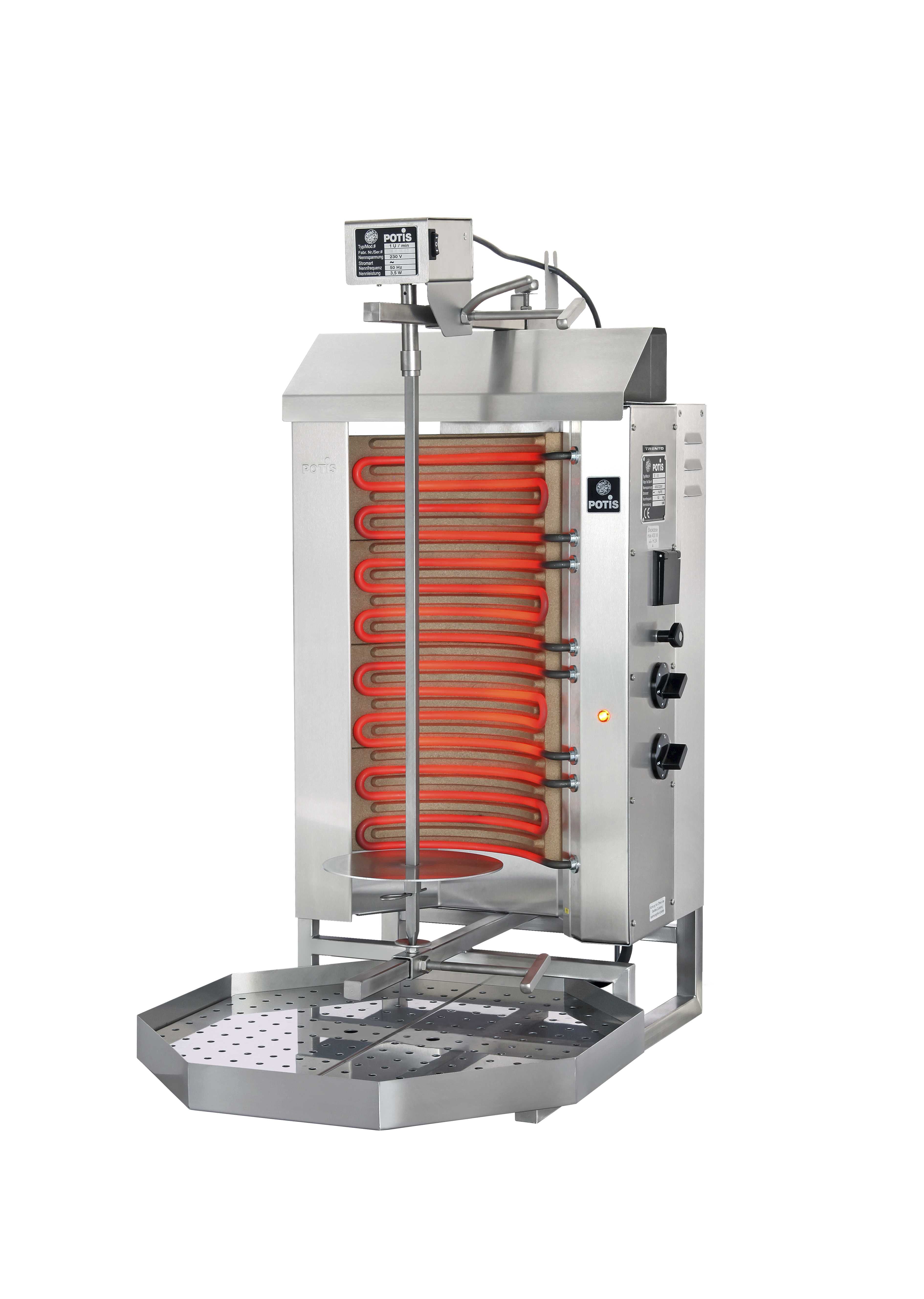 Omcan 49063 - Potis E2 30 Kg Electric Doner Kebab Machine / Vertical Broiler with 2 Burners | Trento – 208V, 1 Phase, 6 kW